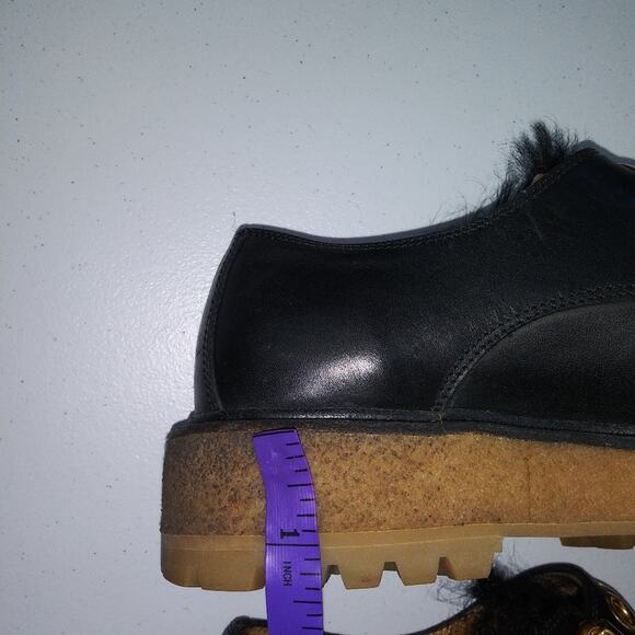 Car Shoe Olimpiadi St Moritz Black Scarpa Donna Chunky Lug Slip On Rare Size 7 - Picture 16 of 16